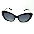 Tiffany & Co Sunglasses Silver Diamond Point Cats Eye Black Blue TF4158 8001/9S-2