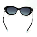 Tiffany & Co Sunglasses Silver Diamond Point Cats Eye Black Blue TF4158 8001/9S-3