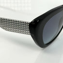 Tiffany & Co Sunglasses Silver Diamond Point Cats Eye Black Blue TF4158 8001/9S-4