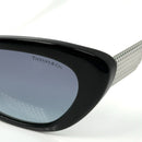 Tiffany & Co Sunglasses Silver Diamond Point Cats Eye Black Blue TF4158 8001/9S-5