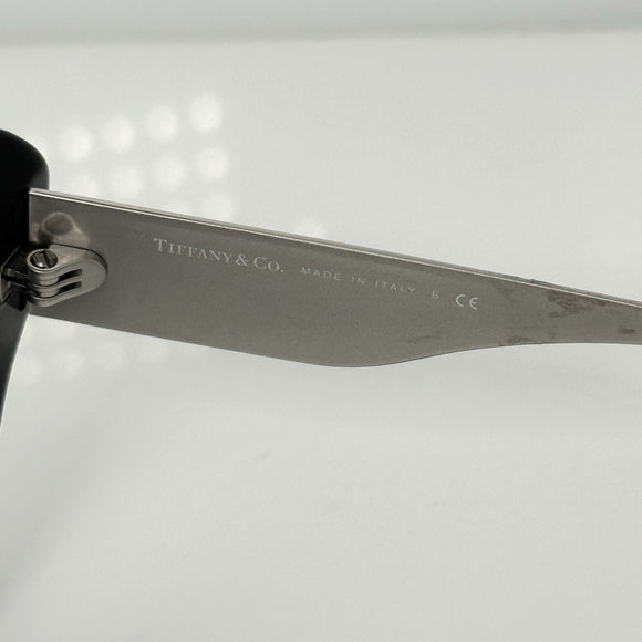 Tiffany & Co Sunglasses Silver Diamond Point Cats Eye Black Blue TF4158 8001/9S