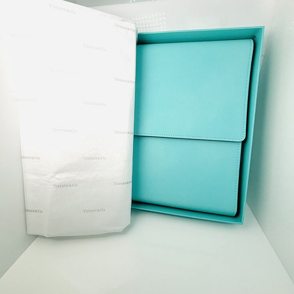 Tiffany Blue Leather Folding Necklace Presentation Blue Gift Box Storage Pouch