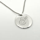 Tiffany Letter S Alphabet Initial Disc Notes Pendant Bead Chain Necklace-2