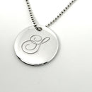 Tiffany Letter S Alphabet Initial Disc Notes Pendant Bead Chain Necklace-3