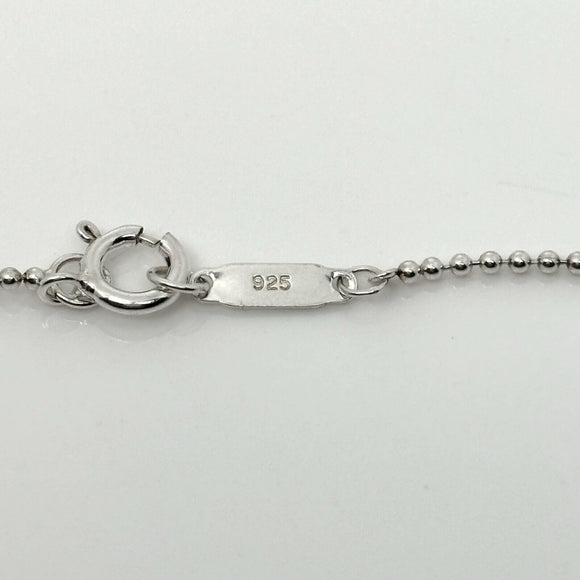 Tiffany Letter S Alphabet Initial Disc Notes Pendant Bead Chain Necklace