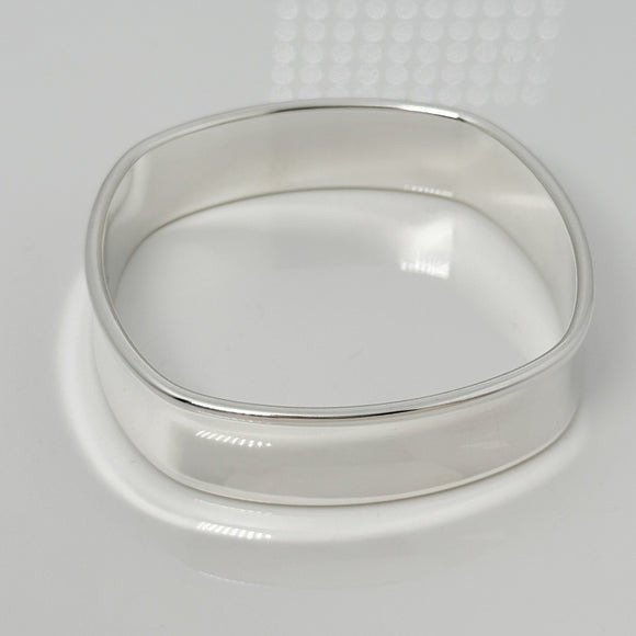 7.5" Tiffany & Co 1837 Square Wide Bangle Bracelet in Sterling Silver Medium