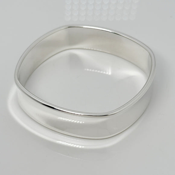 7.5" Tiffany & Co 1837 Square Wide Bangle Bracelet in Sterling Silver Medium