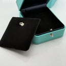 Tiffany & Co Necklace Storage Presentation Gift Box Blue Leather Lux-5