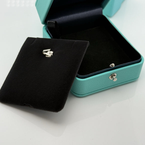 Tiffany & Co Necklace Storage Presentation Gift Box Blue Leather Lux
