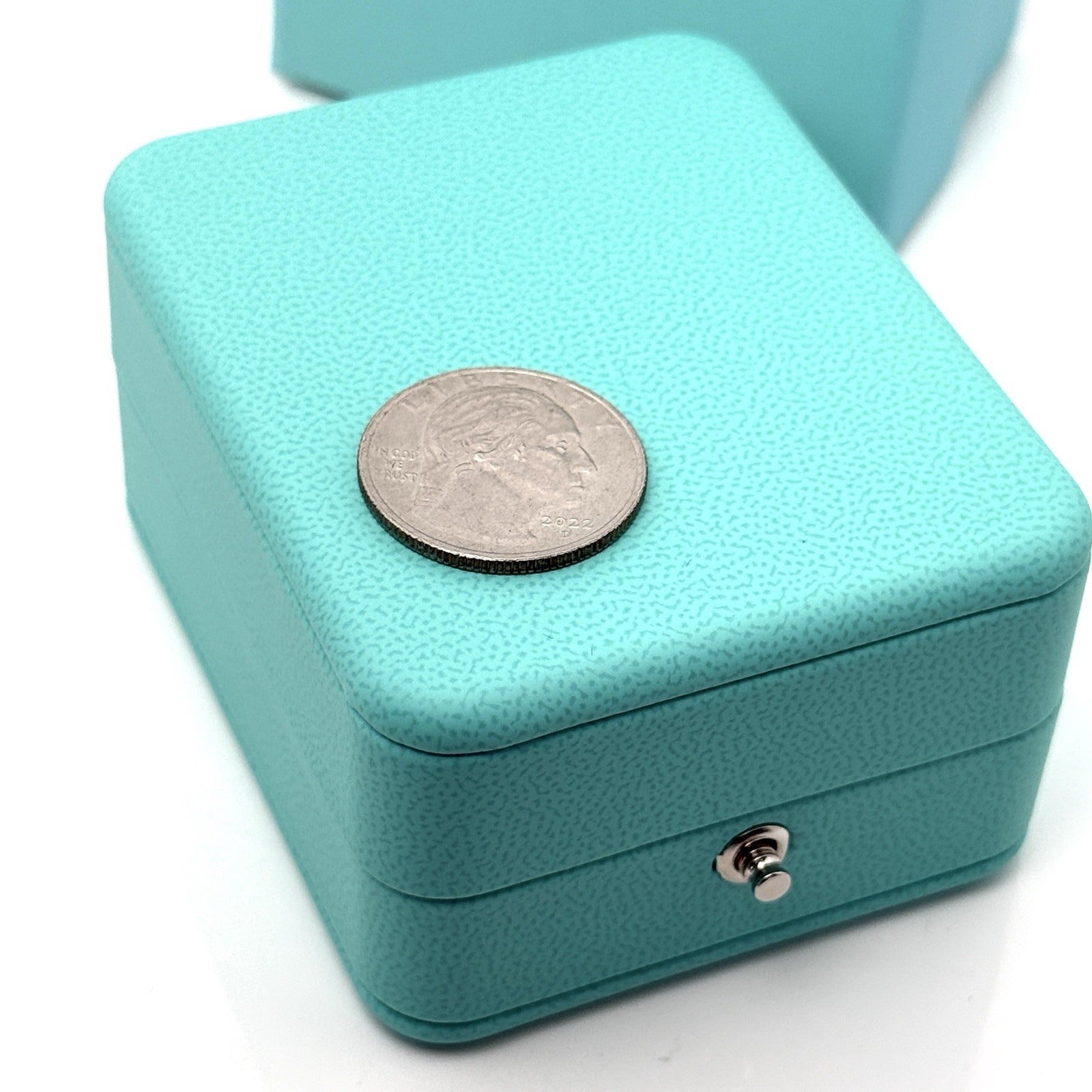 Tiffany & Co Necklace Storage Presentation Gift Box Blue Leather Lux