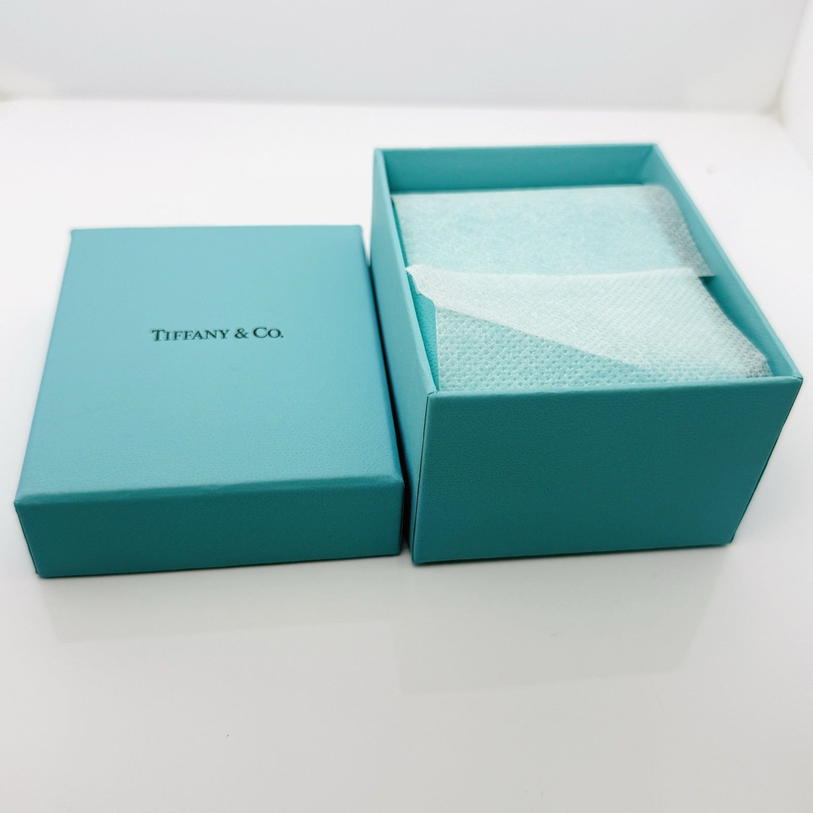 Tiffany & Co Necklace Storage Presentation Gift Box Blue Leather Lux