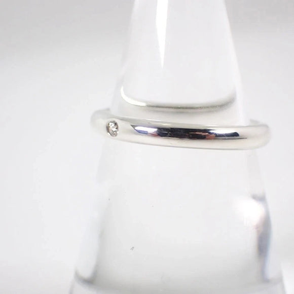 Size 8.5 Tiffany & Co Diamond Stacking Ring by Elsa Peretti  in Sterling Silver