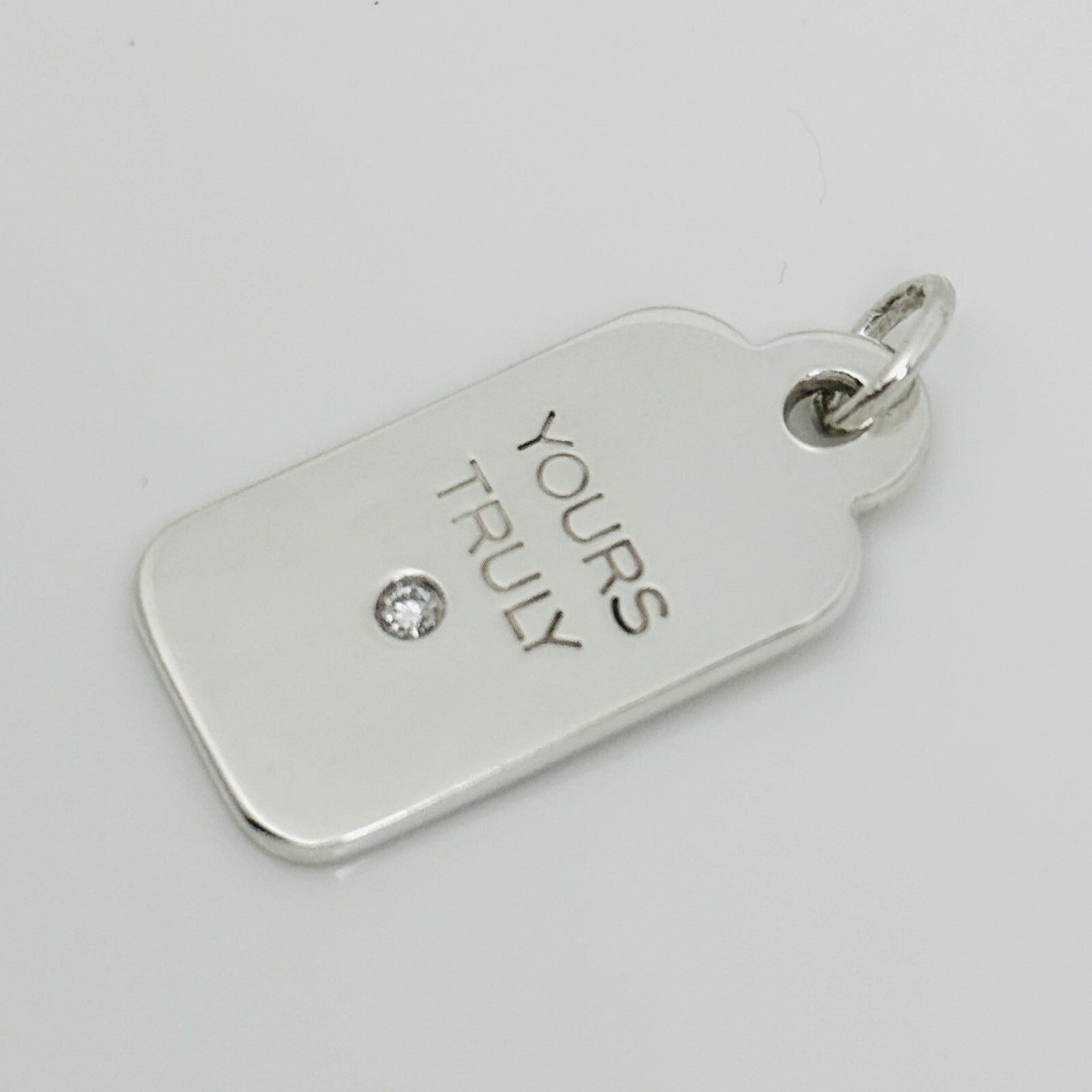 Tiffany & Co Yours Truly Diamond Pendant or Charm in Sterling Silver - 0