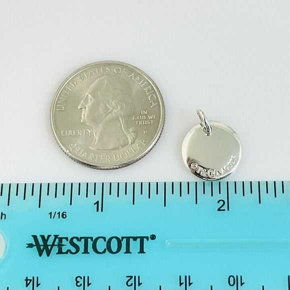 Tiffany & Co Letter L Notes Alphabet Initial Charm Disc Round Pendant or Charm