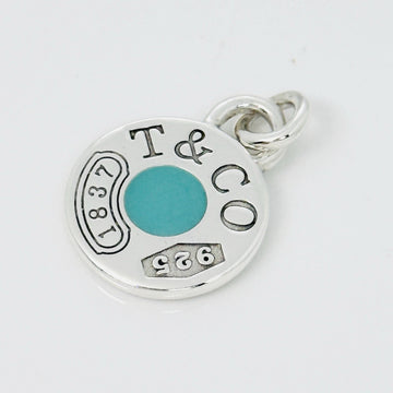 Tiffany 1837 Round Charm or Pendant in Blue enamel and Sterling Silver