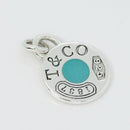 Tiffany 1837 Round Charm or Pendant in Blue enamel and Sterling Silver-2