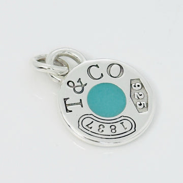 Tiffany 1837 Round Charm or Pendant in Blue enamel and Sterling Silver - 0