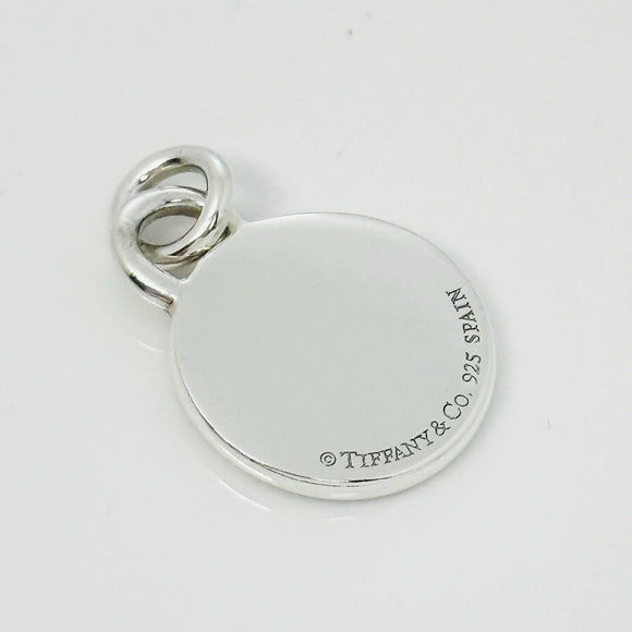 Tiffany 1837 Round Charm or Pendant in Blue enamel and Sterling Silver