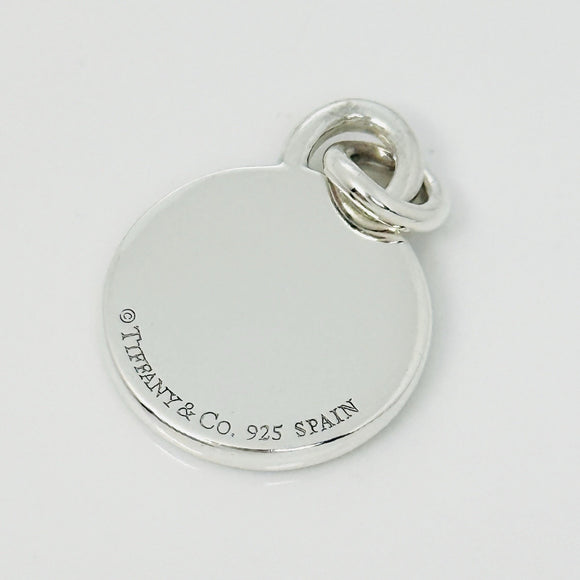 Tiffany 1837 Round Charm or Pendant in Blue enamel and Sterling Silver