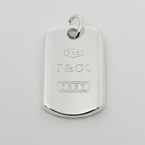 Tiffany & Co 1837 Dog ID Tag Pendant in Sterling Silver Mens Unisex