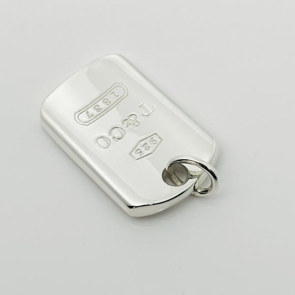 Tiffany & Co 1837 Dog ID Tag Pendant in Sterling Silver Mens Unisex