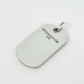 Tiffany & Co Mens Coin Edge ID Dog Tag Pendant in Sterling Silver