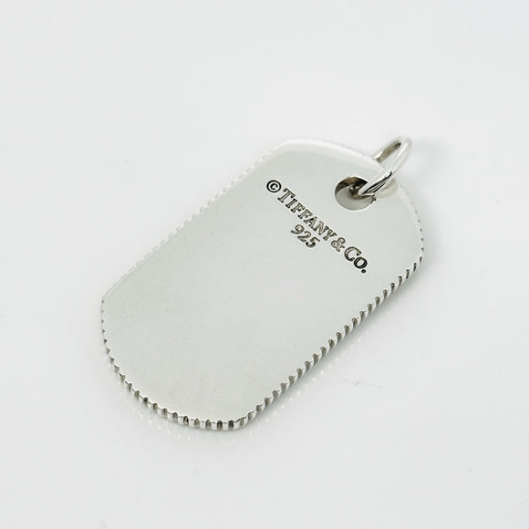 Tiffany & Co Mens Coin Edge ID Dog Tag Pendant in Sterling Silver