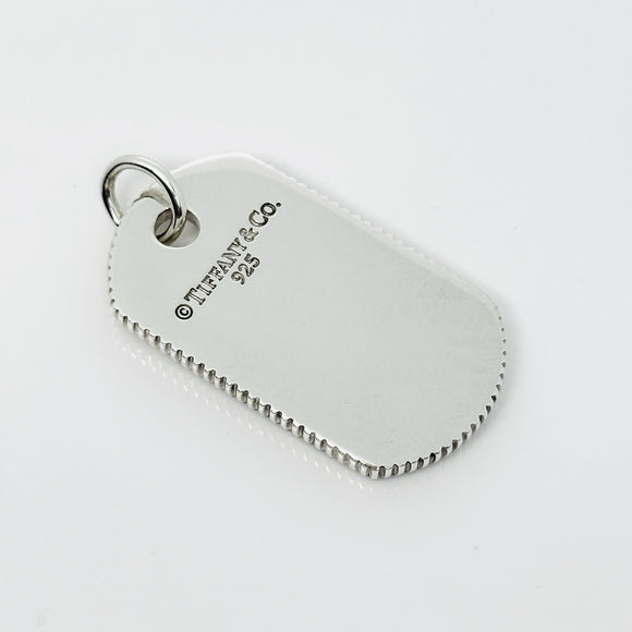 Tiffany & Co Mens Coin Edge ID Dog Tag Pendant in Sterling Silver
