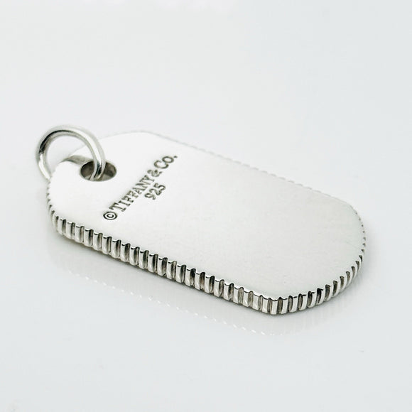 Tiffany & Co Mens Coin Edge ID Dog Tag Pendant in Sterling Silver