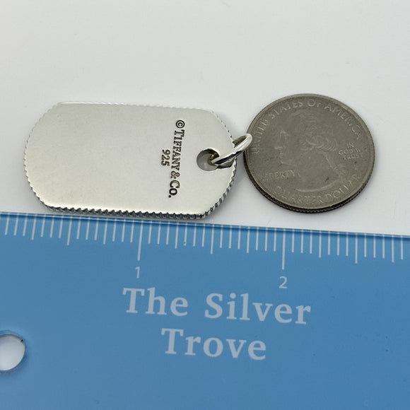 Tiffany & Co Mens Coin Edge ID Dog Tag Pendant in Sterling Silver
