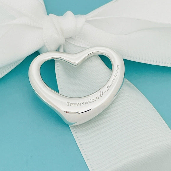 Tiffany Elsa Peretti Open Heart Pendant in Sterling Silver