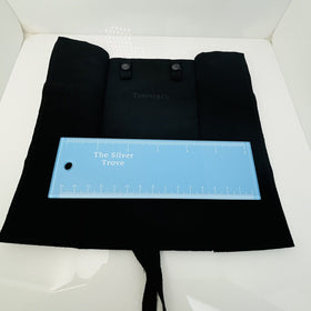 Tiffany & Co Jewelry Roll for Travel and Storage Black Suede Leather Pouch - 0