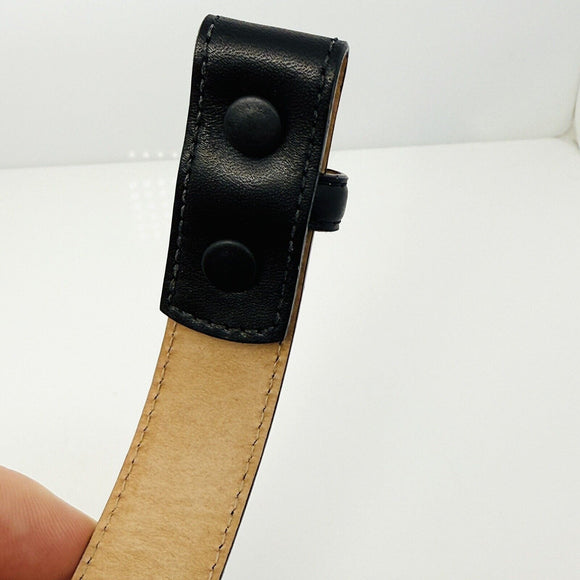 NEW Tiffany & Co Black Leather Mens Belt Size 38 Calf Skin