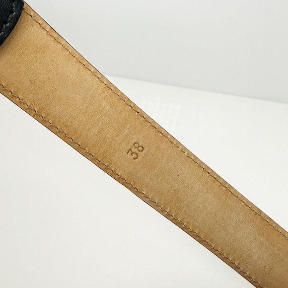 NEW Tiffany & Co Black Leather Mens Belt Size 38 Calf Skin