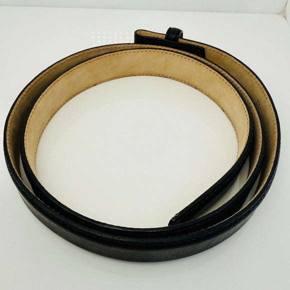 NEW Tiffany & Co Black Leather Mens Belt Size 38 Calf Skin