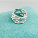 Size 6.5 Tiffany & Co Sterling Silver Braided Celtic Knot Weave Ring-2
