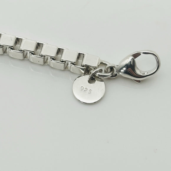 26" Tiffany & Co  Mens Unisex Venetian Box Link Necklace in Sterling Silver