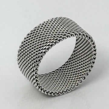 Size 6 Tiffany & Co Somerset Mesh Weave Firm Solid Ring in Sterling Silver - 0