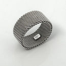 Size 6 Tiffany & Co Somerset Mesh Weave Firm Solid Ring in Sterling Silver-3