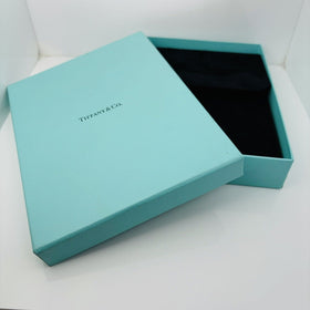Tiffany Black Leather Suede Necklace Presentation Folding Pouch With Blue Lining - 0