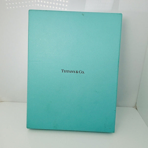 Tiffany Black Leather Suede Necklace Presentation Folding Pouch With Blue Lining