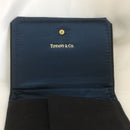 Tiffany Black Leather Suede Necklace Presentation Folding Pouch With Blue Lining-4