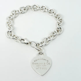 8.75" Please Return to Tiffany New York Extra Large Heart Tag Charm Bracelet
