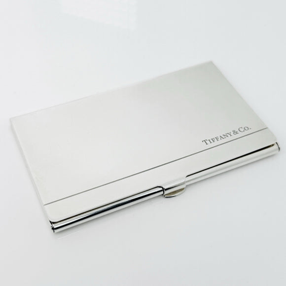 Tiffany & Co Striped Pocket Business Card Holder in Sterling Silver