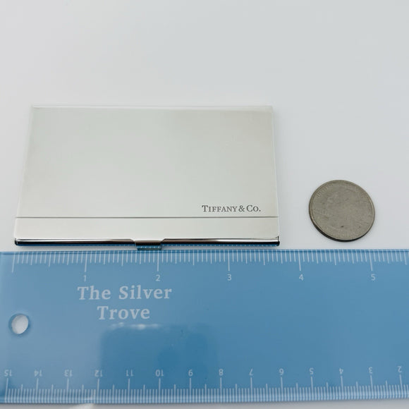 Tiffany & Co Striped Pocket Business Card Holder in Sterling Silver