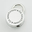 RARE Tiffany & Co Sterling Silver Round Padlock Lock Charm Engravable-1