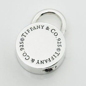 RARE Tiffany & Co Sterling Silver Round Padlock Lock Charm Engravable