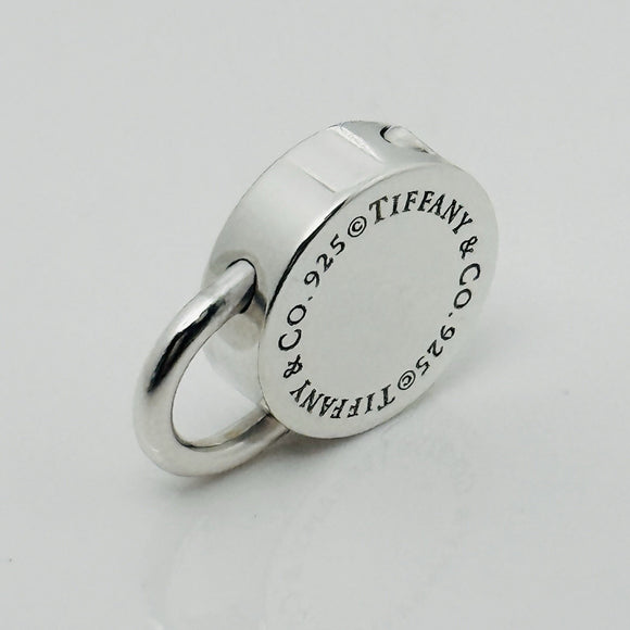RARE Tiffany & Co Sterling Silver Round Padlock Lock Charm Engravable