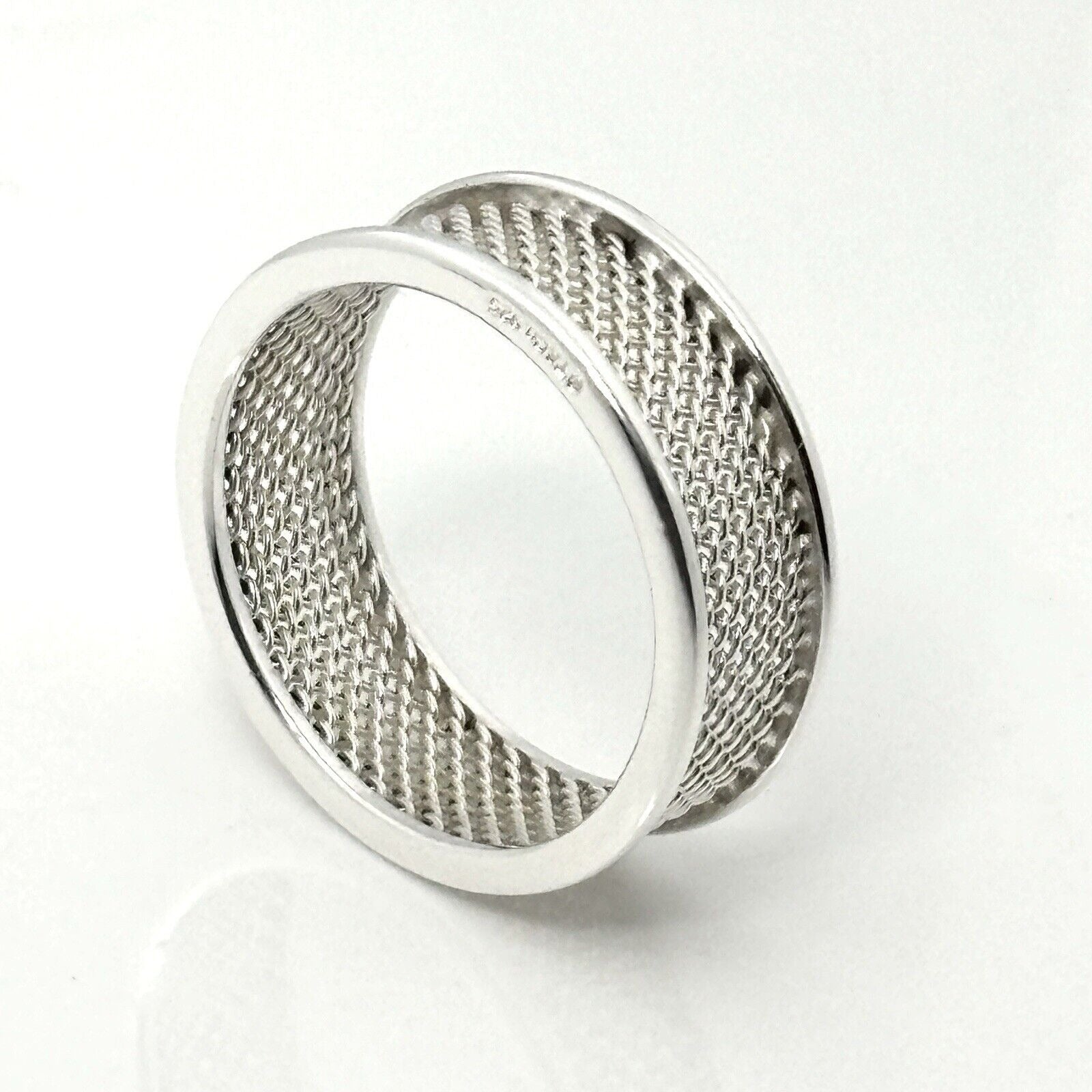 Size 12 Tiffany & Co Open Mesh Weave Ring Unisex Solid Firm - 0