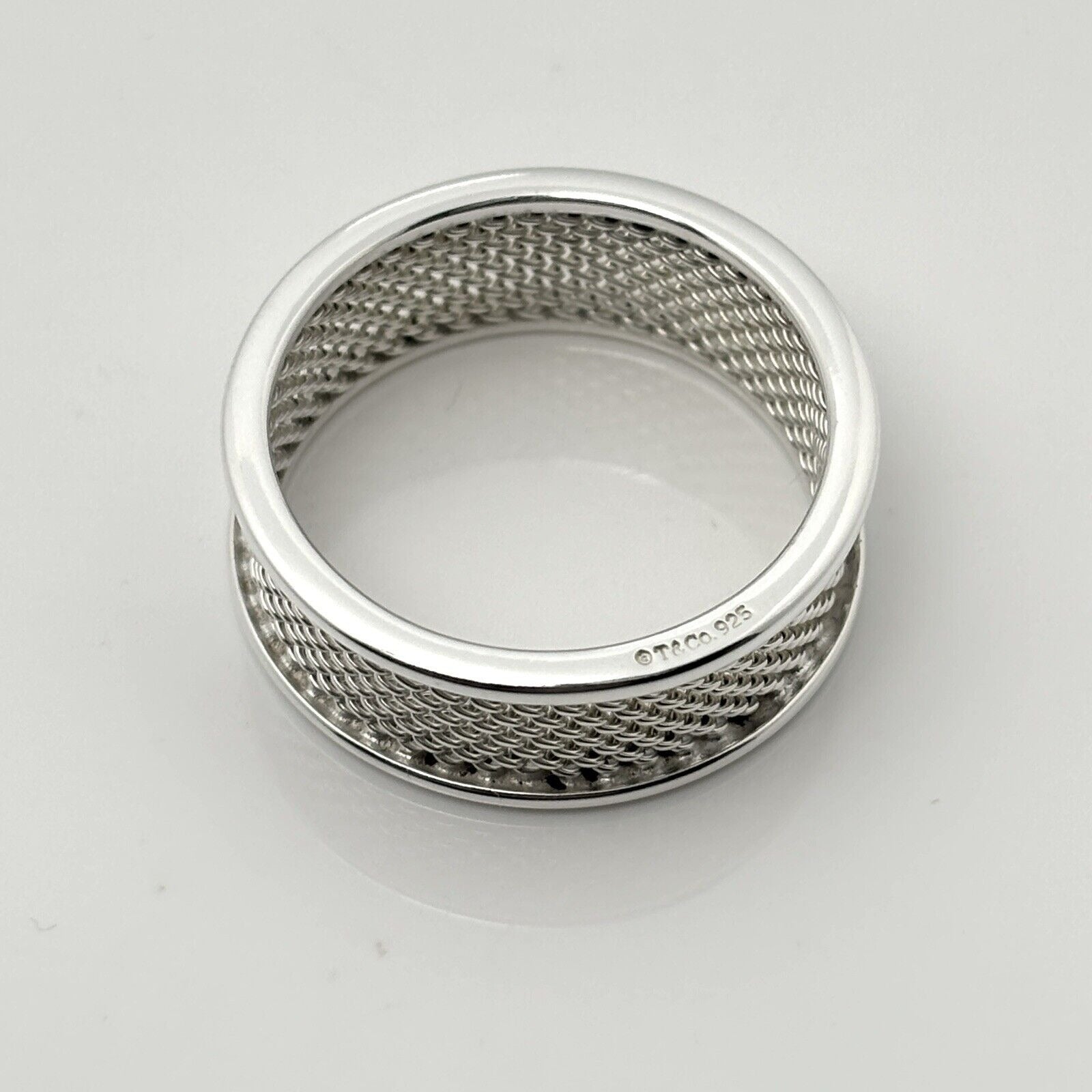 Size 12 Tiffany & Co Open Mesh Weave Ring Unisex Solid Firm